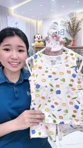 Bộ ba lỗ full họa tiết BENTY bộ sát nách cho bé từ 9 tháng đến 6 tuổi chất vải mềmmịn mát da bé