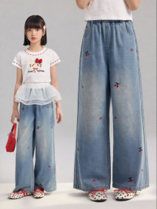 iplant | Bow Embroidery Girls Jeans