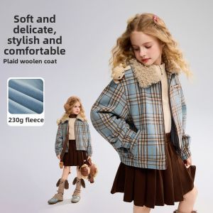 Ask Junior | Girls New Style Check Tweed Coat