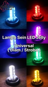 Lampu Sein LED Jelly Universal 6 Titik T10 Strobo Kedap T 10 Sen Ritting Riting Speedometer Senja Kilometer Flash Kota Mundur KM Motor Mobil Kabin Kedip Diam Biru Ice Blue Hijau Merah Putih Pink Kuning PANGLIMA