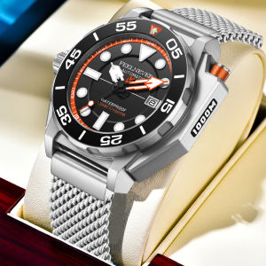 FeelNever Fashion Luxury Automatic Man Watch Rotating Bezel Sport Diving Compass Watches Luminous Professional Mechanical Clocks