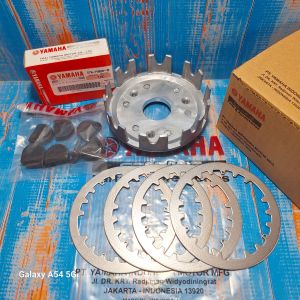 Paket rumah kopling aluminium fizr plus plat gesek set 4pcs dan karet kopling yamaha jupiter z vega
