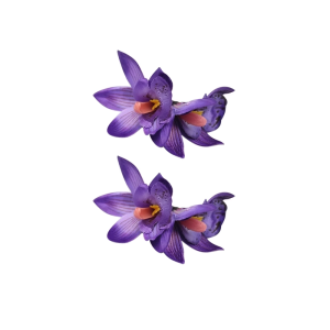 New Chinese Style Purple Orchid Flower Hair Clip Side Clip Artificial Flower Hair Card Beach Vacation Photo Atmosphere Sense Hair Accessories