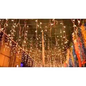 mitch 120/200 LED Christmas Light Icicle Waterfall Fairy String Curtain Lights Garland Outdoor Party Decor