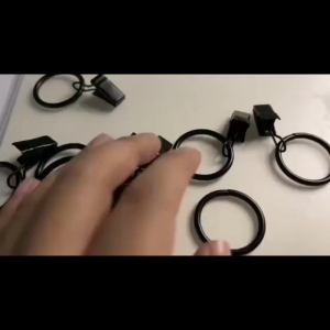 30pcs Multi-Functional Curtain Clips Iron Curtain Ring Hooks With Clips Window Stainless Steel Curtain Hooks With Clip (Black)