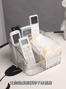 Remote Control Storage Box Desktop Stationary Transparent Office Desk Multi Compartment Stand Living Stationary