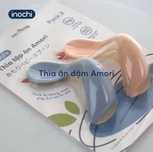 Muỗng ăn dặm cho bé thìa tập xúc cho bé muỗng cong ăn dặm cho bé thìa ăn dặm Inochi - Happy Life 4Kid