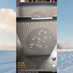 Sọt nhựa duy tân Chữ Nhật Đan Có Năp - Sọt Quần Áo Đa Năng Kiểu Sang Trọng