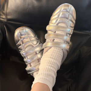 Mary Jane Soft Bottom Flat Shoes Womens Casual Sports Shoes Bowling Ballet Shoes Magic Tape Slip-On Fashionable Korean Style