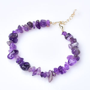 Natural Crystal Gravel Bracelet Aquamarine Colorful Tourmaline Amethyst Garnet Adjustable Womens Fashion Bracelet