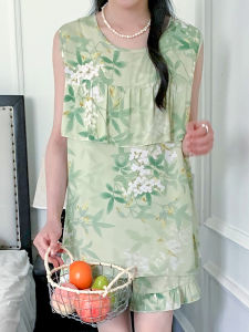 Ultra-Thin Cotton Silk Sleepwear Womens New Chinese Style Home Fashion Short Sleeve V-Neck Set Comfortable Breathable Summer Pajamas