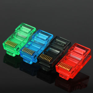 50/100PCS RJ45 Ethernet Cables Module Plug Network Connector RJ-45 Crystal Heads Cat5 Color Cat5e Gold Plated Cable