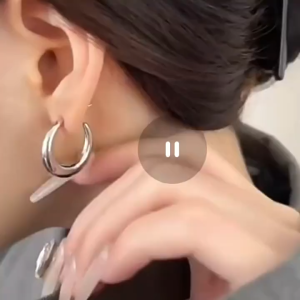 Pharaoh🍓Anting-anting ceruk Anting-anting berbentuk C/anting-anting bulat logam serbaguna untuk wanita