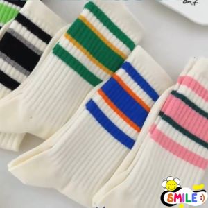 Smile😊 พร้อมส่ง💯 ถุงเท้า ถุงเท้ายาว ถุงเท้าสไตล์เกาหลี ถุงเท้าผู้ชาย ถุงเท้าแนวสตรีท ระบายอากาศได้ดี อ่อนนุ่ม ถุงเท้ากีฬา