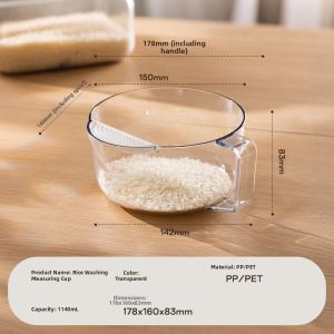 anya | Rice Washing Sieve with Measuring and Filtering Functions