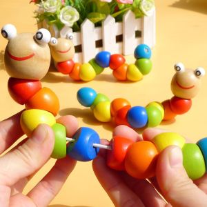 Bộ đồ chơi con sâu gỗ nhiều màu sắc dành cho bé cute