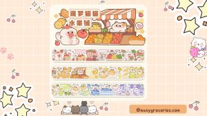 🇲🇾[Malaysia]暹罗猫Ready Stock Stickers In Loop Colorful Siam Cat Journal Dairy Washi Tape Cute Cartoon Label Stickers Loops DIY Hand Book Decoration Modern Paper Sticker Cat 暹罗猫新品胶带和纸pet版咖啡厅居酒屋夏日岛水果铺宅宅乐