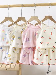 Sweat-Absorbent Cotton Kids Jumpsuit Dress Set