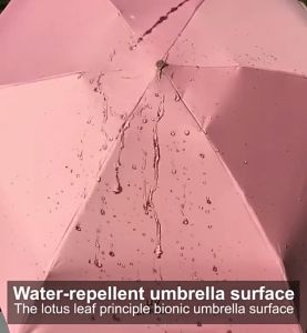 UPF50 Mini Umbrella Flat Five-Fold Umbrella Folding Black Glue Sunscreen Umbrella Portable Sports Outdoor Travel