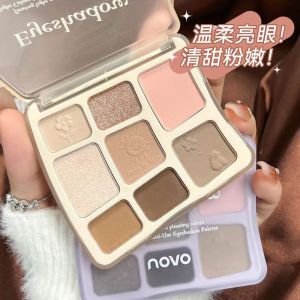 NOVO Eight Color Eyeshadow Palette Low Saturation Matte Earth Tone Natural Daily Light Makeup Blush Highlighting All-In-One