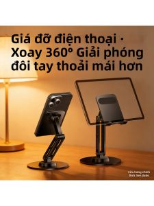 SENQIAOBU | 360 Rotating Folding Adjustable Stand Metal Desktop Phone Tablet Support