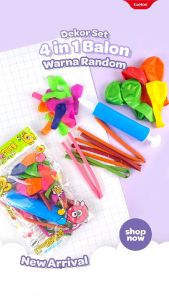 1 Pak Pompa Ballon Mini + Ballon Jari + Ballon Cacing