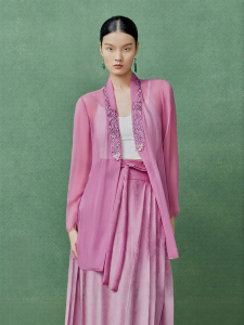 Embroidered Light Coolness Silk Chinese-style Shirt