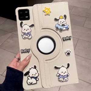 360° Putar Dudukan Stand Kartun Pocha Dog Leather Flip Tablet Case For Redmi Pad 2 10.6 inch SE 2025 11 8.7 inch Pro 12.1 inch Xiaomi Pad 5 6 Pro 11 inch 7 8 Pro 11.2 inch Redmi Pad Anti-fall Cover Xiaomi Tab Cute Fashion Casing