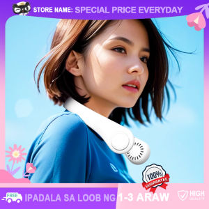Novelty Neck Hanging Fan with 360° Adjustable Surrounding Wind Mini Small Leafless Rechargeable Safety Fan Outdoor Portable Cooling Fans