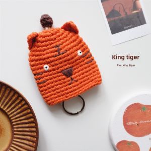K-style Cute Woven Yarn Pull-out Knitting Cartoon Car Keychain Accessories Pendant Cute Yellow Chicken Cotton Package