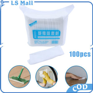100pcs Disposable Electrostatic Dust Removal Mop Paper Home Kitchen Bathroom Cleaning Cloth