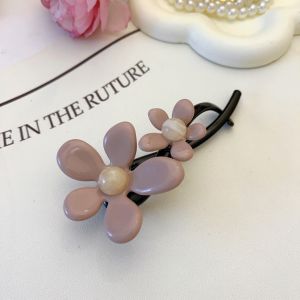 Elegant Orchid Flower Twist Clip Korean Style Hair Accessories Simple Design Hairpin for Updo Hair Styling Fashionable Hair Accessories