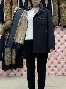 Mens Fur Parka Coat 2024 Winter Outdoor Long Sleeve Zipper Closure Real Fur Skin Integrated Detachable Inner Vest Rabbit Fur