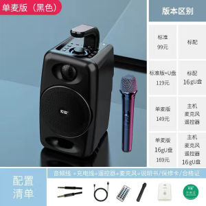 Sony Computer Speaker K-Song Wireless Bluetooth Speaker Desktop TV Microphone Gift Three-way Frequency USB AUX Input Wooden Box