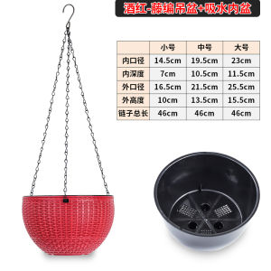 Thickened Plastic H Planter Resin Hanging Basket for Pothos And Morning Glory Green Plants Large Size Self Watering Hydroponics