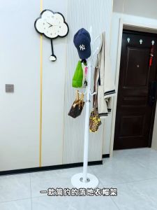 Metal Floor Standing Coat Rack with Hooks for Hat Scarf Clothing Hanger Display Entrance Hall Furniture Space Saving Home Decor