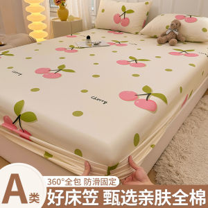 Pure ผ้าฝ้าย ชุดเครื่องนอนกันฝุ่นที่นอนป้องกันชิ้นเดียว การ์ตูน ดีไซน์ ผ้าคลุมเตียงผ้าคลุมเตียงผ้านวมป้องกัน