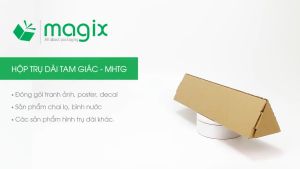 MHTG3 - D5 x 55cm - Combo 10 hộp carton đóng hàng trụ dài tam giác thay thế ống giấy | Magix Packaging