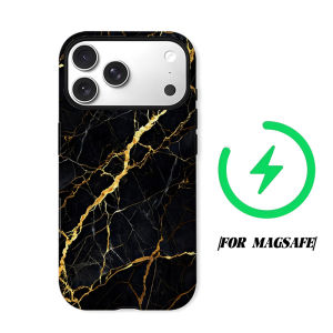black gold marble vein Phone Case for iPhone 18 17 16 15 14 13 12 11 Air Pro Max Plus Double-layer Cover