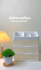 Rak Kosmetik Serbaguna Tempat Penyimpanan Make Up Multifungsi 3 Laci