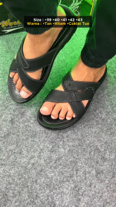 Sandal Pria Kasual W-02 PU Leather Nyaman Stylish Ukuran 39-43 – Sandal Santai Terbaru