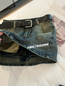 Quần Short Denim Cạp Cao Thon Gọn Cổ Điển Cho Nữ Mùa Xuân Hè Phong Cách Mới Thiết Kế Ngắn Quần Xòe Xếp Nếp