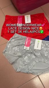 WOMEN UNDERWEAR/PANTIES LACE DESIGN 1 SET 3X PCS/HELAI/SELUAR DALAM LACE/SELUAR DALAM GOOD QUALITY READY STOCK