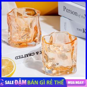 Cốc Thủy Tinh Chịu Nhiệt Dùng Để Uống Trà Cafe Sinh Tố - Ly Uống whisky Cao Cấp 200ml - Ly Rock Thủy Tinh Pha Lê Sang Trọng