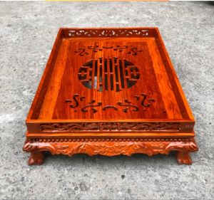 Khay trà chân quỳ gỗ gụ đẹp và sang trọng