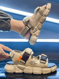 Trendy Mens Sandals 2025 Summer Outdoor Wear Anti-slip Wear-resistant Driving Thick Bottom Beach Slippers Sports Style