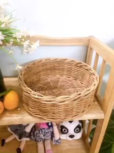 Rổ mây giỏ mây đan đựng đồ hoa quả 30cm - Bát mây đan decor trang trí chụp hình Phương Vy Decor