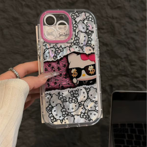 Apple 16Promax Phone Case Full Cover Cute Kitty Anti-Fall Luxury Feathers XSMax Protection Cover for iPhone 15 14Pro 13 12 11 XR