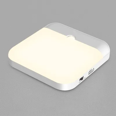 Cảm biến chuyển động LED ánh sáng USB sạc đèn vuông cho phòng ngủ nhà bếp cầu thang hành lang tủ quần áo tủ chiếu sáng