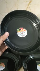 TERLARIS 1 Lusin (12pcs) piring ramen bulat cekung 8 inch piring ramen hitam clio